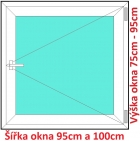 Plastov okna O SOFT rka 95 a 100cm x vka 75-95cm